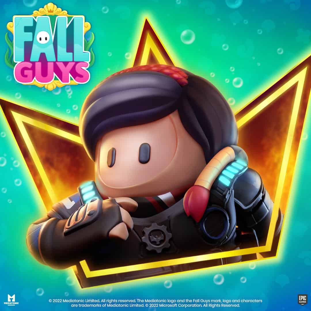 Fall Guys character in futuristic costume