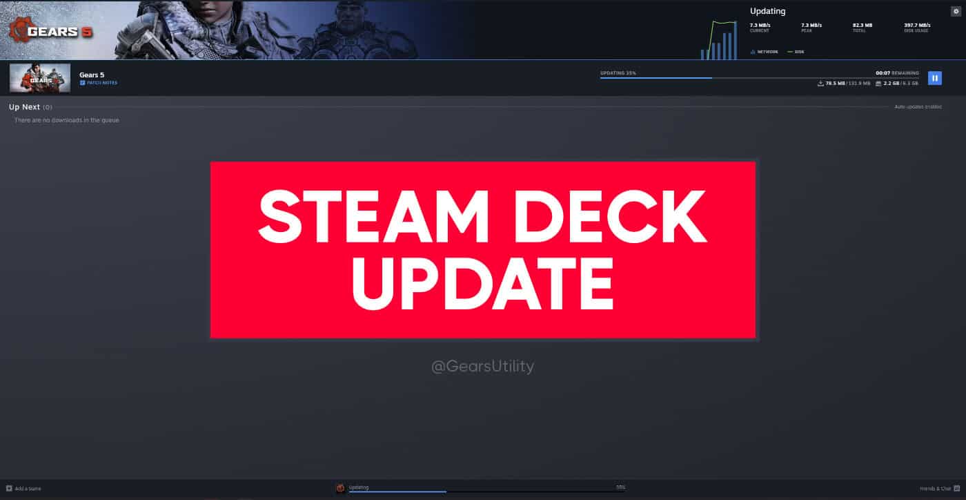Steam deck update in progress